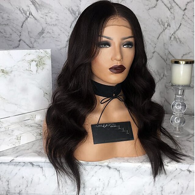  Human Hair Lace Front Wig style Brazilian Hair Body Wave Wig 130% 150% 180% Density with Baby Hair Natural Hairline 100% Virgin Women's Medium Length Human Hair Lace Wig / Rihanna Style