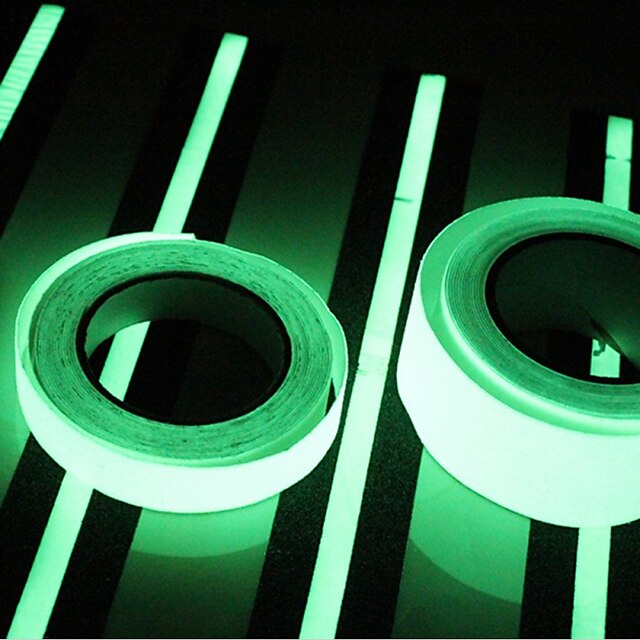  400 * 2cm resplandor en luz oscura luminosa cinta verde fluorescencia pegatina noche luminosa cinta tira decoración para la escalera