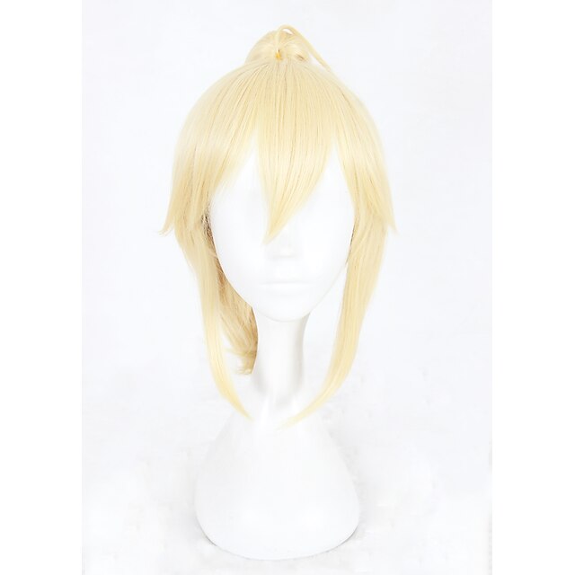  Blond peruki dla kobiet peruka syntetyczna perwersyjne prosto perwersyjne prosto z kucykiem peruka blond krótkie blond włosy syntetyczne damska pleciona peruka blond