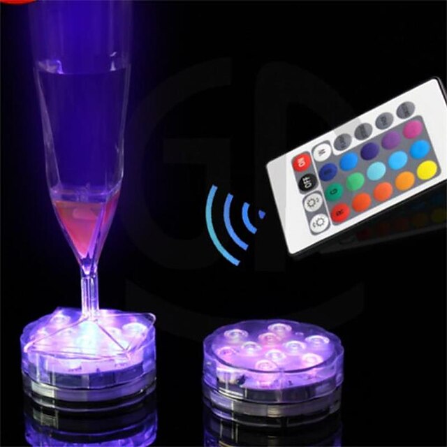  Remote Control Candle Led Light 10 Leds Color Change Waterproof Electronic Candle Lighting Fish Tank Lamp Festival Home Decor Crafts