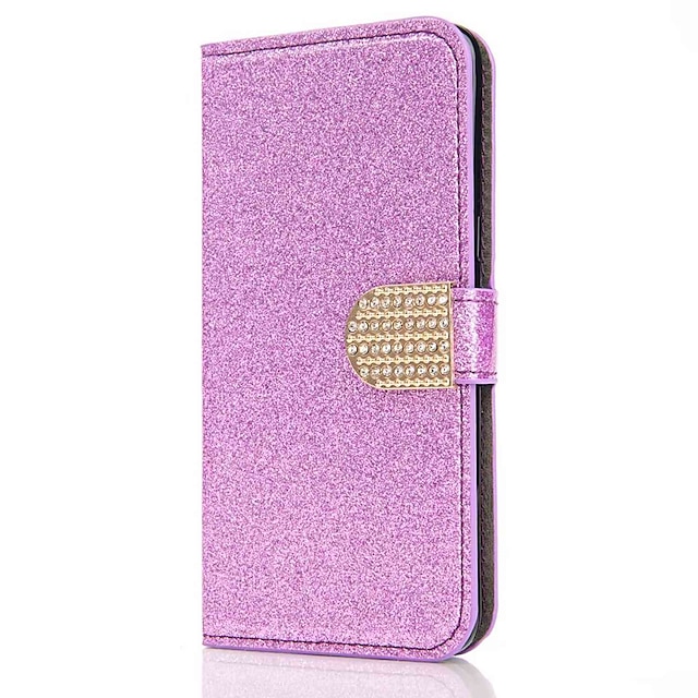  Case For Samsung Galaxy S8 Plus / S8 / S7 edge Wallet / Card Holder / Rhinestone Full Body Cases Solid Colored Hard PU Leather