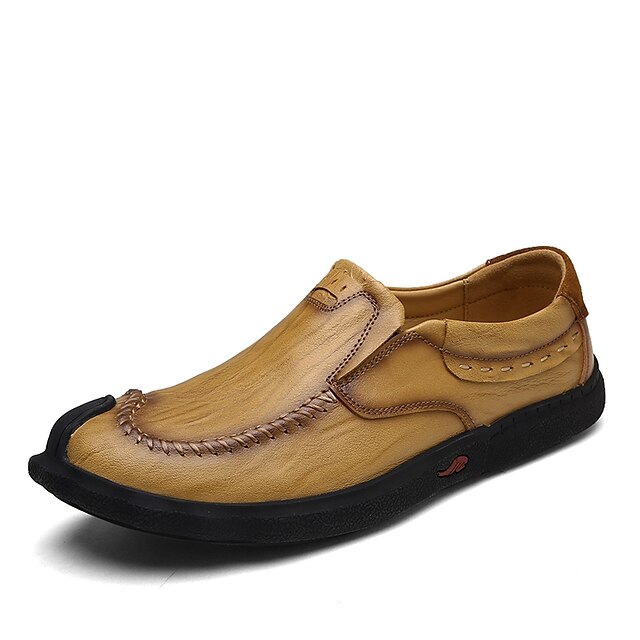  Homens Sapatos Confortáveis Courino / Pele Primavera / Outono Mocassins e Slip-Ons Preto / Marron / Khaki