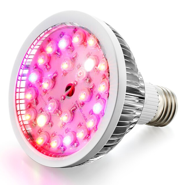  1pc Growing Light Bulb 200-300 lm E26 / E27 24 LED Beads High Power LED Warm White Natural White Red 85-265 V / 1 pc