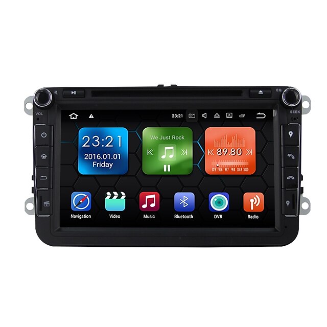  8 tum 2 Din Android 7.1 GPS / Högupplöst / Pekskärm för Volkswagen Stöd / Bluetooth / Inbyggd Bluetooth / RDS / Wifi / SD / USB-stöd