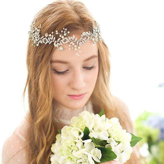  Crystal / Imitation Pearl Headbands / Headwear / Head Chain with Floral 1pc Wedding / Special Occasion / Birthday Headpiece