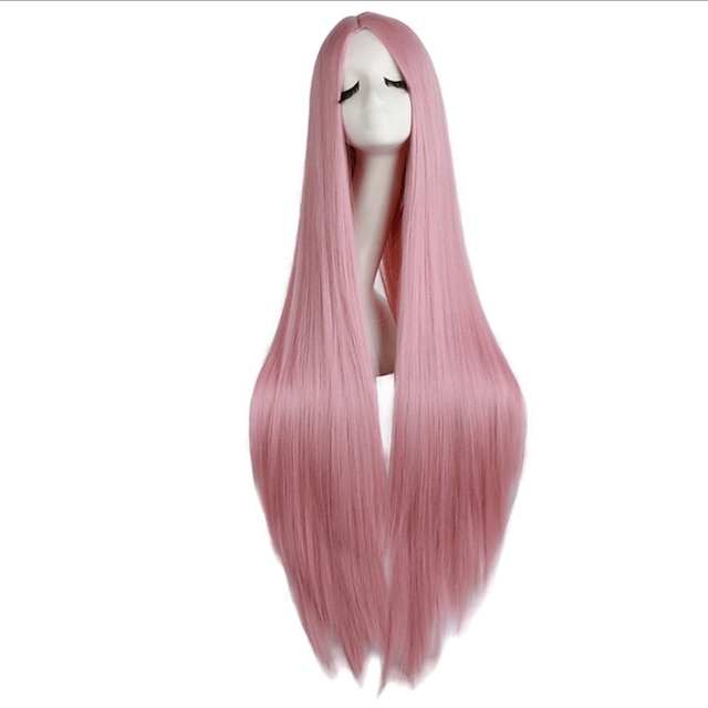  růžová paruka technoblade cosplay cosplay kostým paruka syntetická paruka rovná rovná paruka dlouhá růžová syntetické vlasy dámská růžová halloween paruka