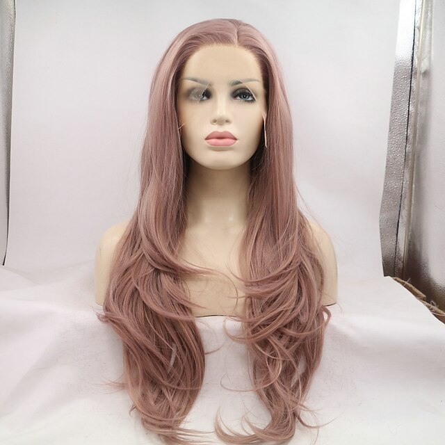  Synthetic Lace Front Wig Lace Front Wig Long Lavender Synthetic Hair Natural Hairline Purple