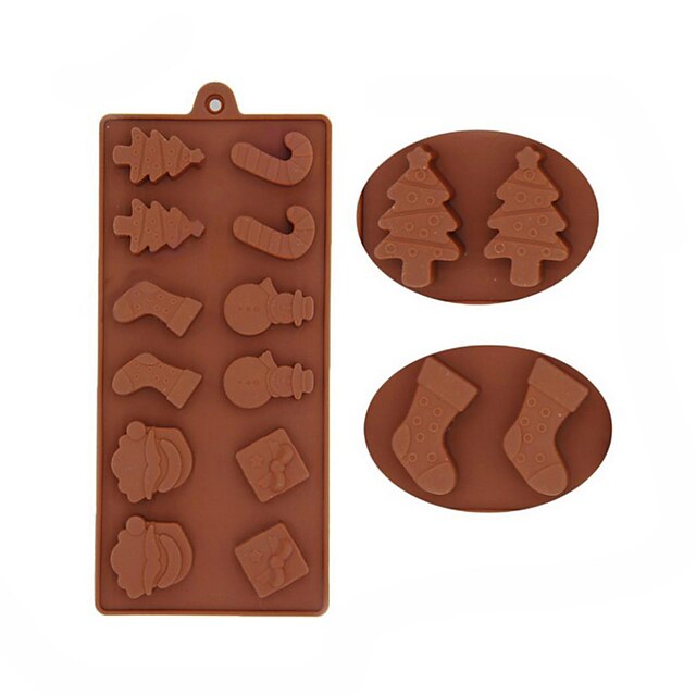  снеговик елки шоколад силиконовые формы печенье формы помады украшения торта
