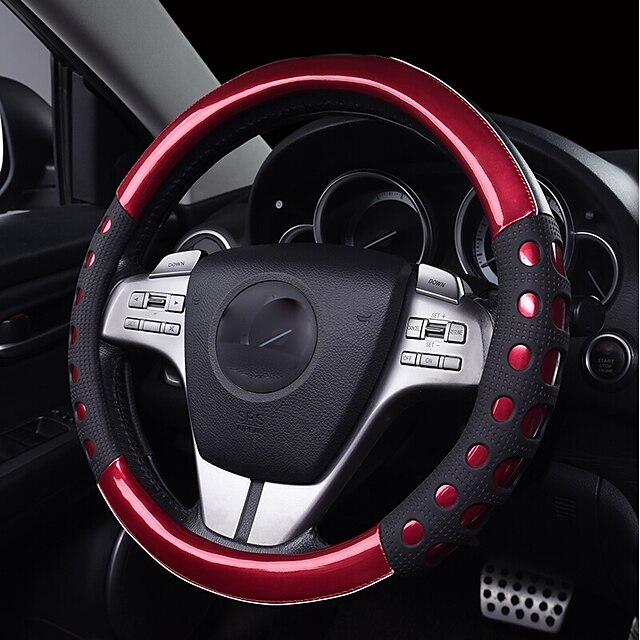  Steering Wheel Covers Leather / Plastic 38cm Blue / Purple / Red For Nissan All Models All years