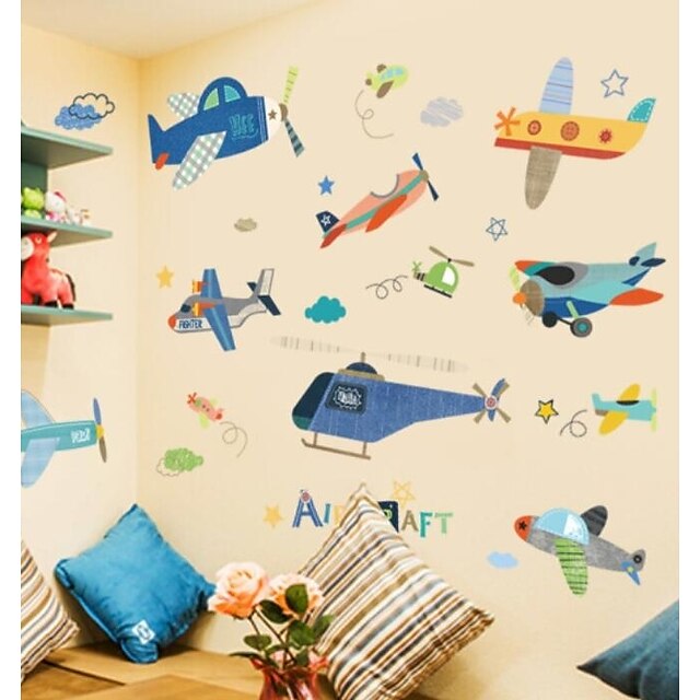  Autocollants muraux décoratifs - Autocollants avion Transport Chambre à coucher
