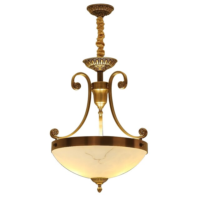  3-Light 46 cm Mini Style / Bulb Included Flush Mount Lights Metal Glass Brass Rustic / Lodge / Vintage 220-240V / 100-120V / E26 / E27