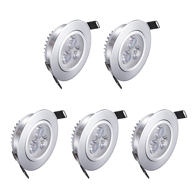  3 W 200 lm 3 Светодиодные бусины LED даунлайт Тёплый белый 85-265 V / 5 шт.