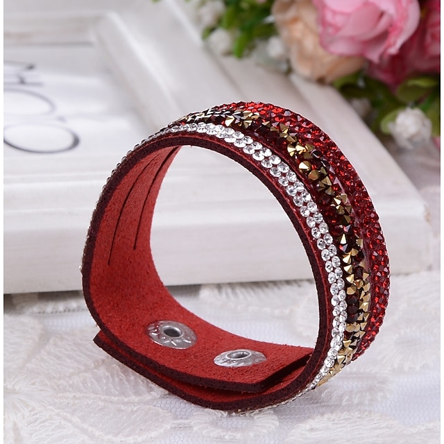  Dames Lederen armbanden Armband Leder Modieus Armbanden Sieraden Groen / Blauw / Roze Voor Bruiloft Dagelijks