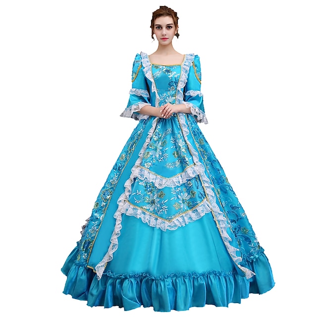  Cinderella Dress Cosplay Costume Masquerade Ball Gown Women's Victorian Medieval Renaissance Vacation Dress Party Prom Christmas Halloween Carnival Easy Halloween Costumes