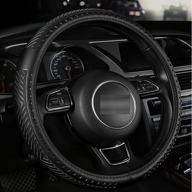  Steering Wheel Covers Leather 38cm Black / Burgundy / Brown For Volkswagen All Models All years