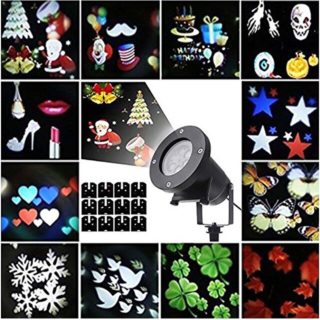  luzes de projeção de padrão de LED de halloween ao ar livre luzes de gramado 100-240 v iluminação externa de halloween ação de graças 12 contas de led natal ano novo 1 conjunto 12 w