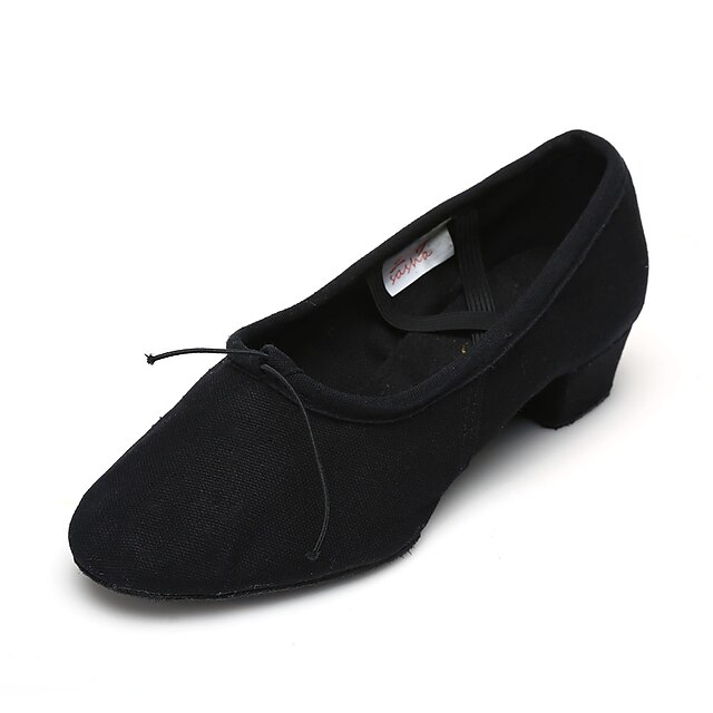  Mulheres Sapatos de Jazz Ensaio / Prática Salto Robusto Elástico Preto