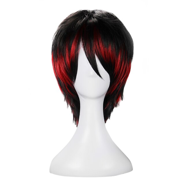  Lolita Wigs Punk Lolita Dress Red Lolita Wig 14 inch Cosplay Wigs Color Block Wig Halloween Wigs