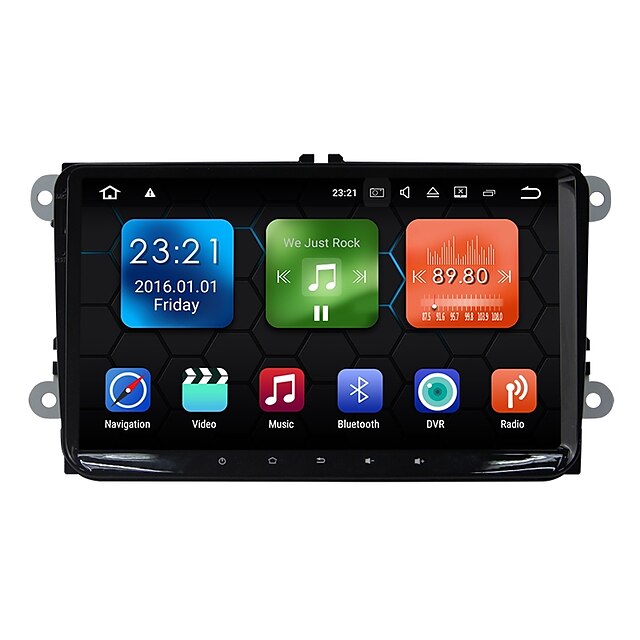  Factory OEM 9 polegada 2 Din Android 7.1 satélite / Alta Definição / Tela de toque para Volkswagen Apoio, suporte / Bluetooth / Sem fio Integrado / RDS / sem fio / Suporte de SD / USB