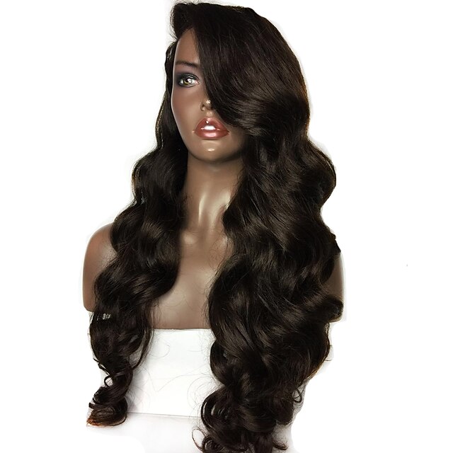  Human Hair Glueless Lace Front Lace Front Wig style Brazilian Hair Body Wave Wig 150% Density with Baby Hair Natural Hairline Women's Long Human Hair Lace Wig ELVA HAIR