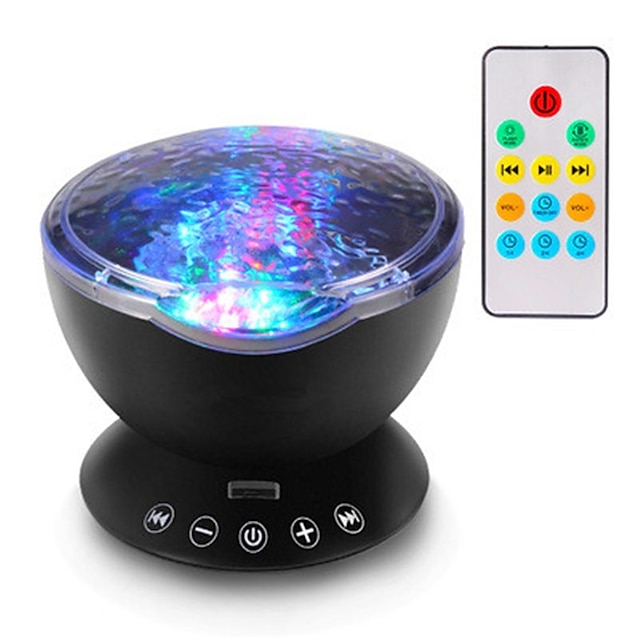  Star Light Projector with Remote Control Wireless Ocean Projector Insert TF Card LED Star Projector USB 7 Color Light Mode Projector