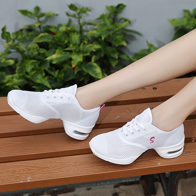  Women's Dance Shoes Dance Sneakers Sneaker Flat Heel White / Black / Fuchsia / Performance / EU40