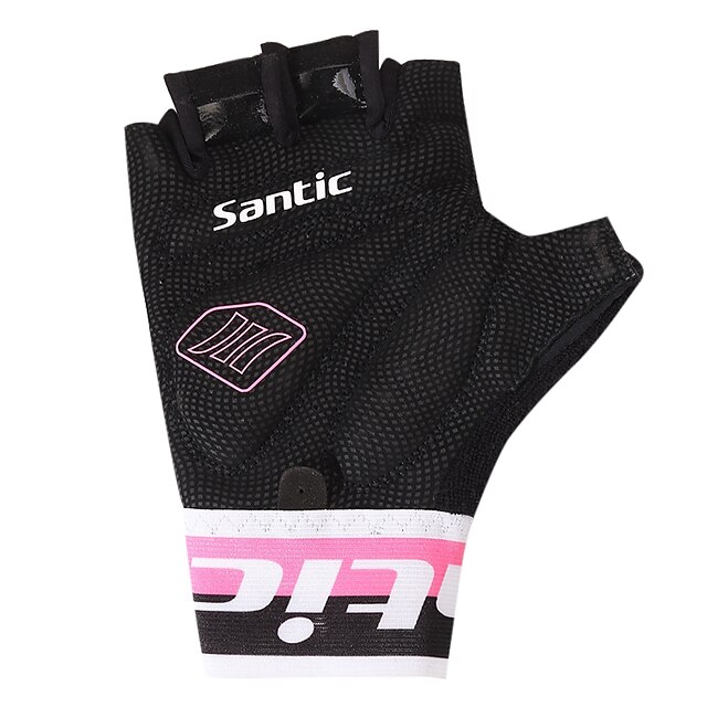  SANTIC כפפות רכיבה נושם חדירות ללחות עמיד לזעזועים נגד החלקה כפפות ספורט/ פעילות לייקרה רשת שחור ל רכיבה על אופניים / אופנייים