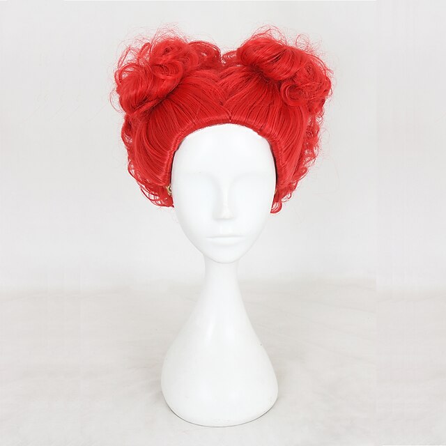  Cosplay Costume Wig Synthetic Wig Cosplay Wig Wavy Wavy Wig Short Red Synthetic Hair Women's Middle Part Red