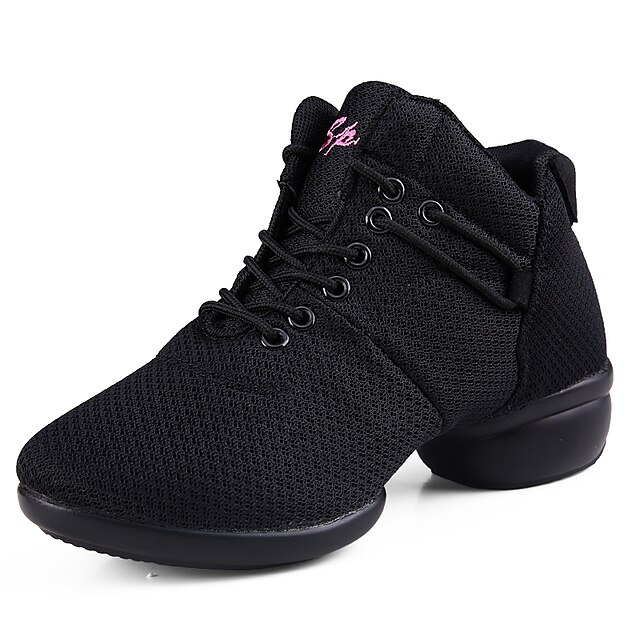  Women's Dance Shoes Dance Sneakers Sneaker Flat Heel White / Black / Red / Practice