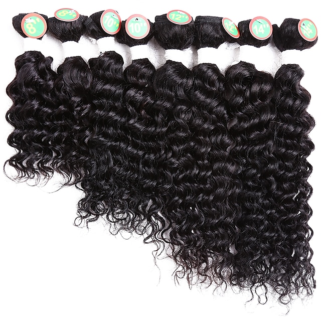  8 Bundles Human Hair Brazilian Ombre Hair Weaves Deep Wave Hair Extensions 8-14inch 8 Bundles/Pack 