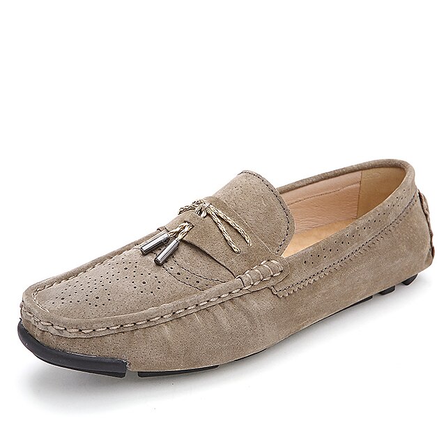  Men's Moccasin Suede Fall / Winter Loafers & Slip-Ons Blue / Black / Beige / Party & Evening / Party & Evening