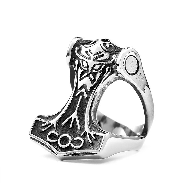 Herre Ring Sølv Titanium Stål Cirkelformet Personaliseret Mode Daglig Afslappet Smykker