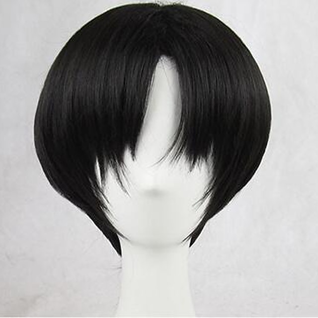  Synthetic Wig Straight Wig Short Natural Black #1B Synthetic Hair Men's Black