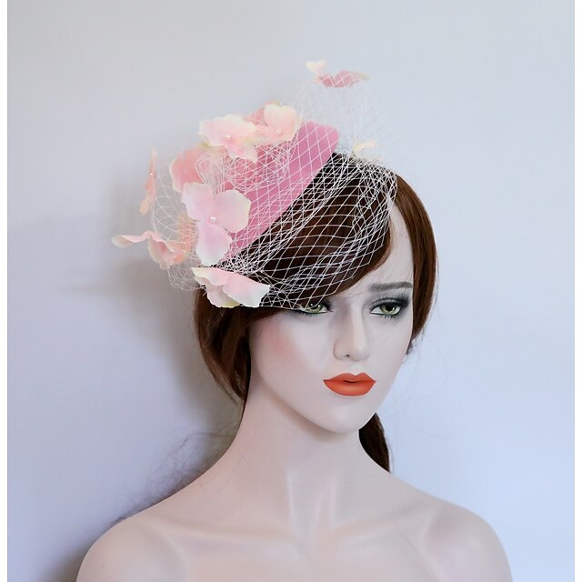  Tüll / Bolyhos pamutszövet Fascinators / Birdcage Veils val vel 1 Esküvő / Party / estély Sisak