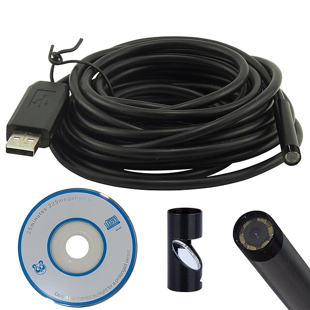  USB Endoscope 7MM Lens 25M Insepction Borescope Waterproof Camera Snake Video Endoscopio Mini Camera USB Endoskop