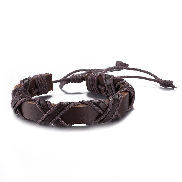  Men's Women's woven Leather Bracelet Punk Bracelet Jewelry Black / Brown For Daily Casual Stage Street Office & Career