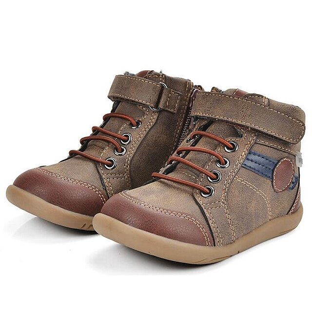 Boys' Shoes Cowhide Winter Comfort Boots for Brown
