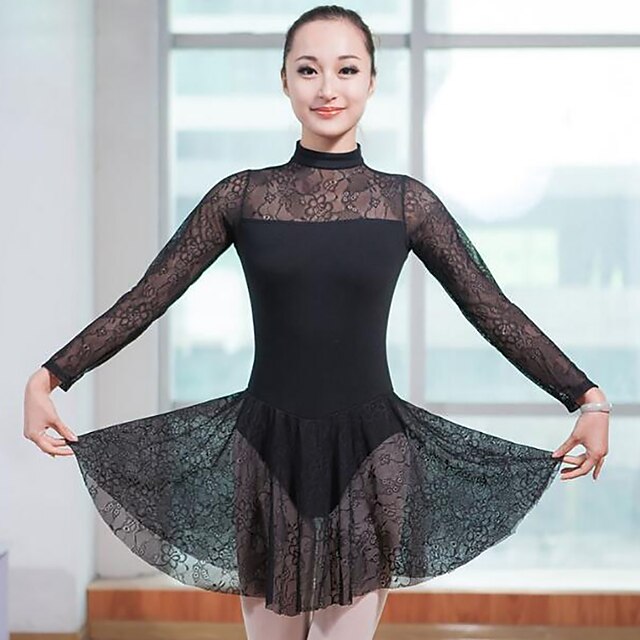  Ballet Robe Femme Utilisation Manches Longues Taille moyenne Spandex