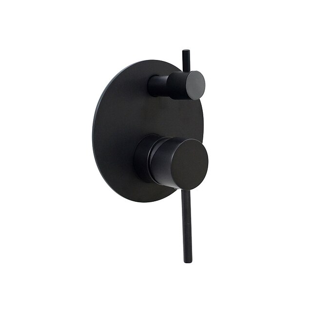  Shower Faucet - Round Oil-rubbed Bronze Wall Mounted Ceramic Valve Bath Shower Mixer Taps