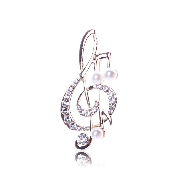  Pentru femei Broșe Muzică Notă Muzicală femei Imitație de Perle Broșă Bijuterii Auriu Pentru Zilnic Ieșire