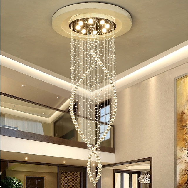  8 fényű, 60 cm-es vonalas design modern függesztékes világító kristály izzóval tervezők csillár fém galvanizált elegáns modern nappali (az izzót nem tartalmazza)
