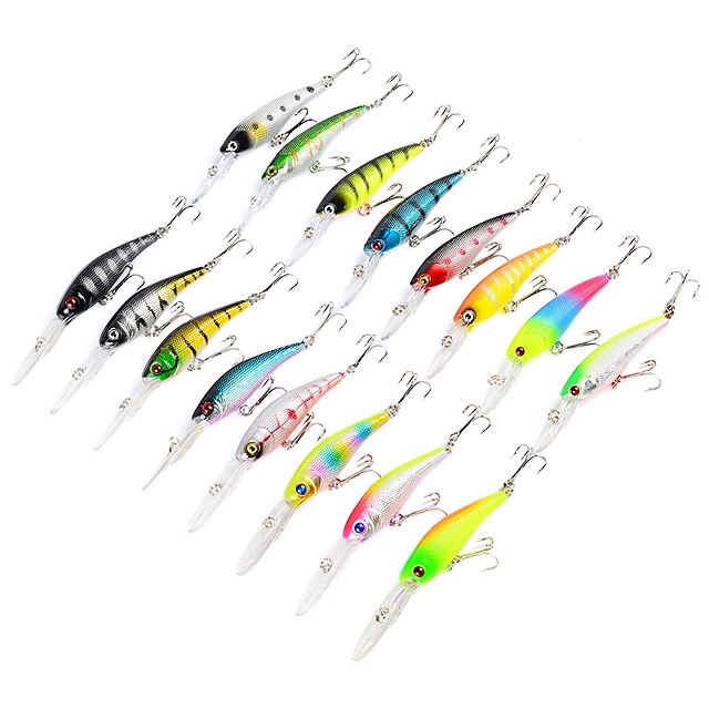 16 pcs leurres souples Poissons nageur / Leurre dur Fretin