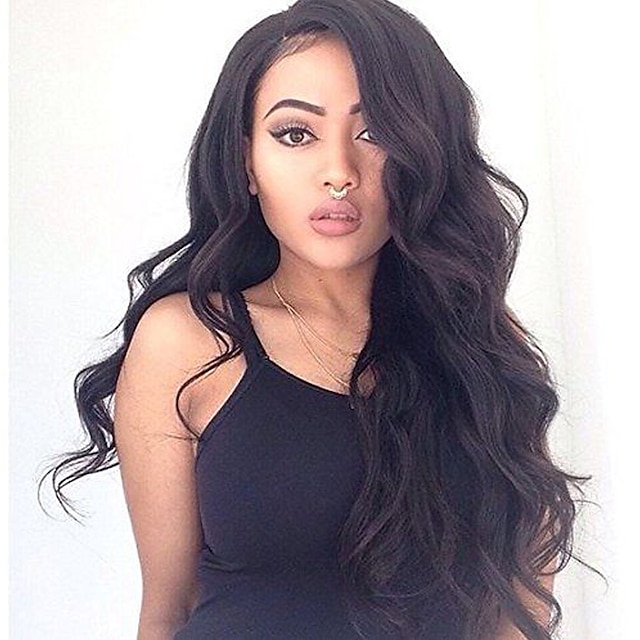  Human Hair Glueless Full Lace Full Lace Wig style Brazilian Hair Wavy Wig 150% Density with Baby Hair Natural Hairline Women's Long Human Hair Lace Wig ELVA HAIR