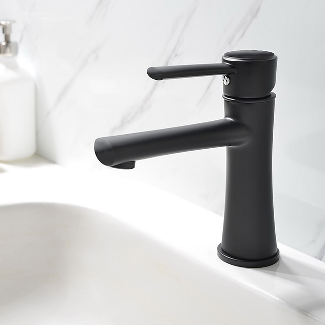  Lavandino rubinetto del bagno - Tasca Bronzo lucidato Installazione centrale Una manopola Un foroBath Taps