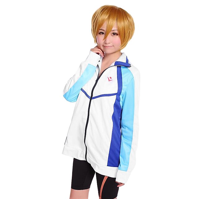  Inspireret af Gratis! Haruka Nanase Anime Cosplay Kostumer Cosplay Hættetrøjer Trykt mønster Langærmet Frakke Til Herre