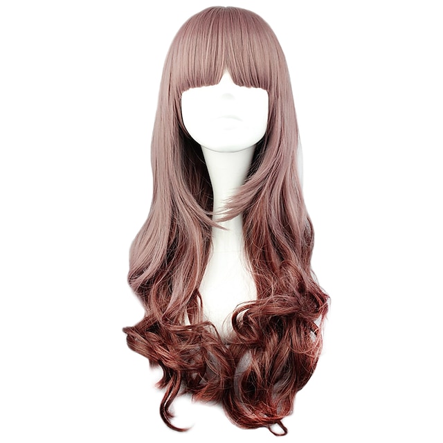  Lolita Cosplay Wigs Women's 24 inch Heat Resistant Fiber Brown Anime Wig