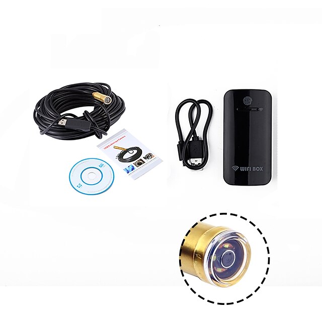  wifi endoskop 14,5mm linse 15m kabel vanntett ip67 android usb kamera slange inspeksjon borescope for ios pc trådløs kamera