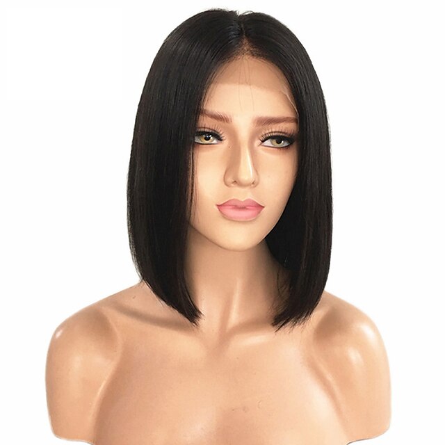  Remy haj Csipke eleje Paróka Bob frizura Kardashian stílus Brazil haj Egyenes Paróka 150% Haj denzitás Női Rövid Közepes Emberi hajból készült parókák