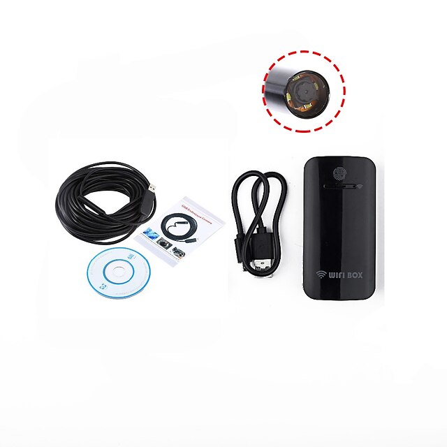  10MM Lens WIFI Endoscope USB Camera Inspection Borescope Waterproof IP67 for Android IOS PC 15M Cable Snake Wireless Cam