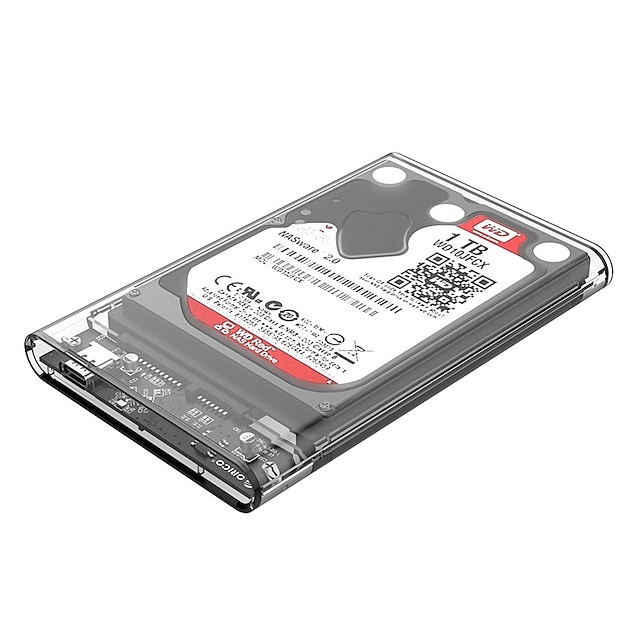  ORICO 2.5 Inch Transparent Type-C Hard Drive Enclosure USB3.1 to SATA3.0 External SSD HDD Case Tool Free 2139C3-G2-CR